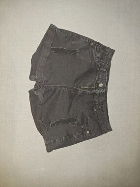 Black Distressed Women's Denim Shorts